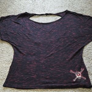 Harley-Davidson Black with Red Heather Short Sleeve Tee